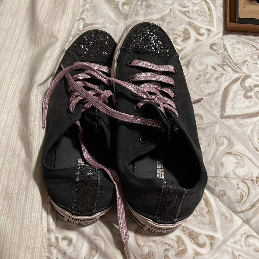 Black and sparkle converse